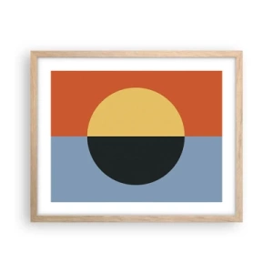 Poster in einem Rahmen aus heller Eiche - Eine Komposition aus Wärme und Kühle - 50x40 cm