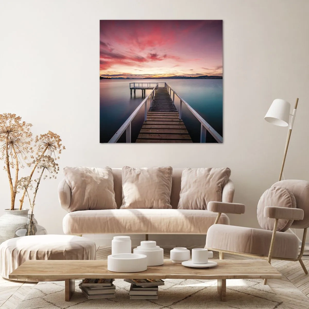 Bild auf Leinwand - Leinwandbild - Die sanfte Flamme des Abends - 40x40 cm