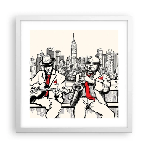 Poster in einem weißen Rahmen - New Yorker Improvisation - 40x40 cm