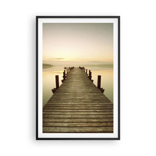 Poster in einem schwarzem Rahmen - Tagesanbruch, Morgendämmerung, Licht - 61x91 cm