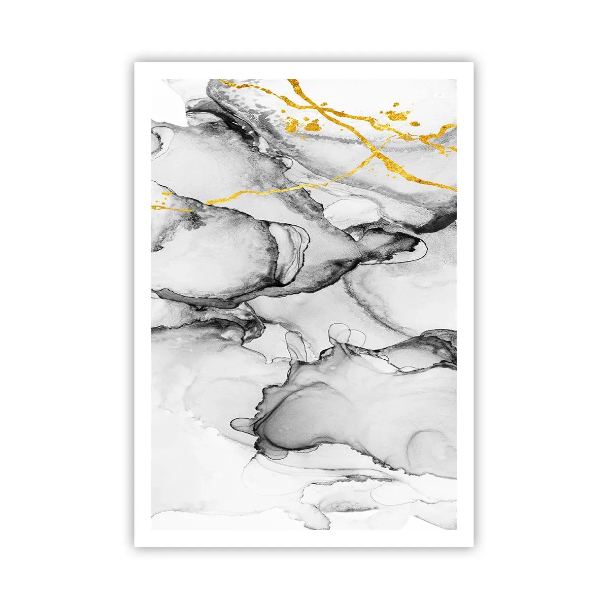 Poster - Komposition mit Goldmotiv - 70x100 cm
