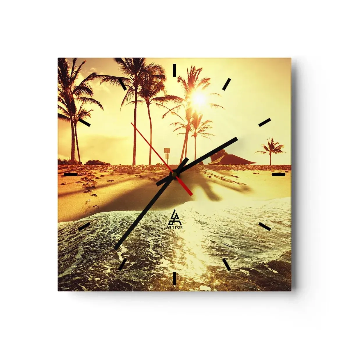 Wanduhr - Glasuhr - Kalifornien am Nachmittag - 40x40 cm