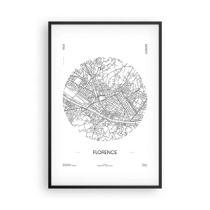 Poster in einem schwarzem Rahmen - Anatomie von Florenz - 61x91 cm