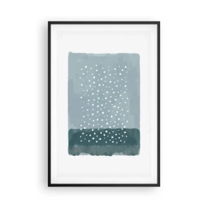 Poster in einem schwarzem Rahmen - Auf Blau gewachsen - 61x91 cm