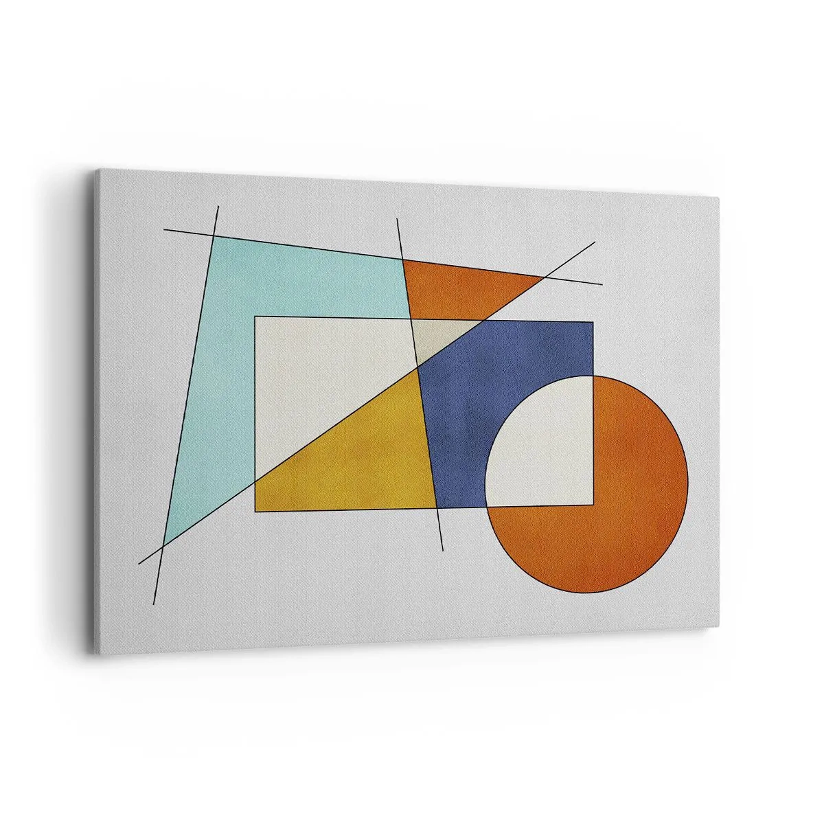 Bild auf Leinwand - Leinwandbild - Eine modernistische Komposition aus geometrischen Formen und Farben - 100x70cm - Abstraktion: modernistisches Spiel - Moderne Wanddekoration für Wohnzimmer und Schlafzimmer ARTTOR