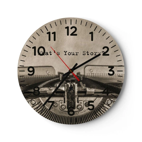 Wanduhr - Glasuhr - Erzähl es mir - 40x40 cm