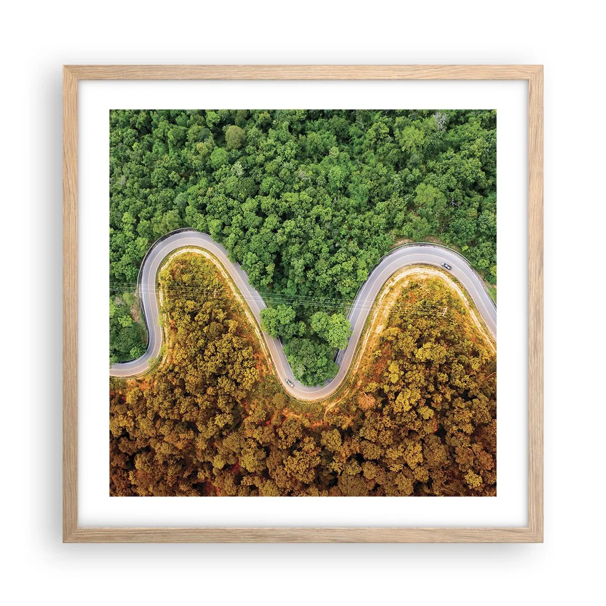 Poster in einem Rahmen aus heller Eiche - Grenzen und Durchbrüche - 50x50 cm