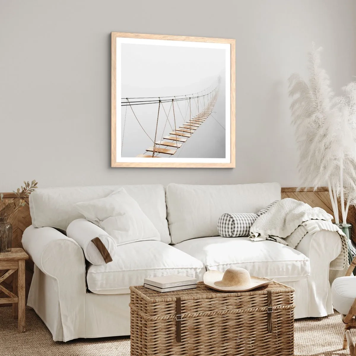 Poster in einem Rahmen aus heller Eiche - Wohin wird es dich führen? - 40x40 cm