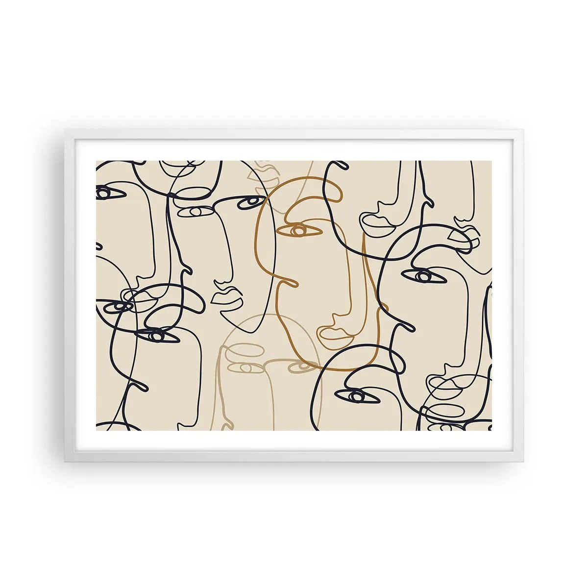 Poster in einem weißen Rahmen - Das Porträt wird multipliziert - 70x50 cm