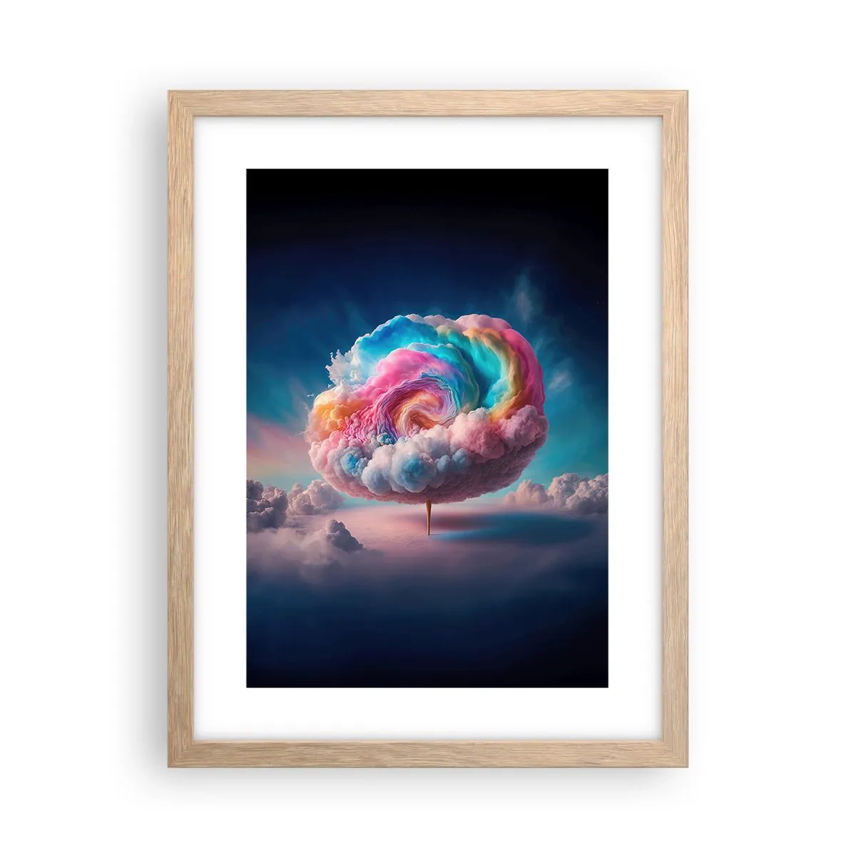 Poster in einem Rahmen aus heller Eiche - Traum von einem Vergnügungspark - 30x40 cm