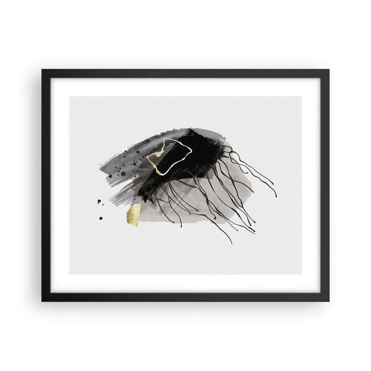 Poster in einem schwarzem Rahmen - In Schwarz und Gold - 50x40 cm