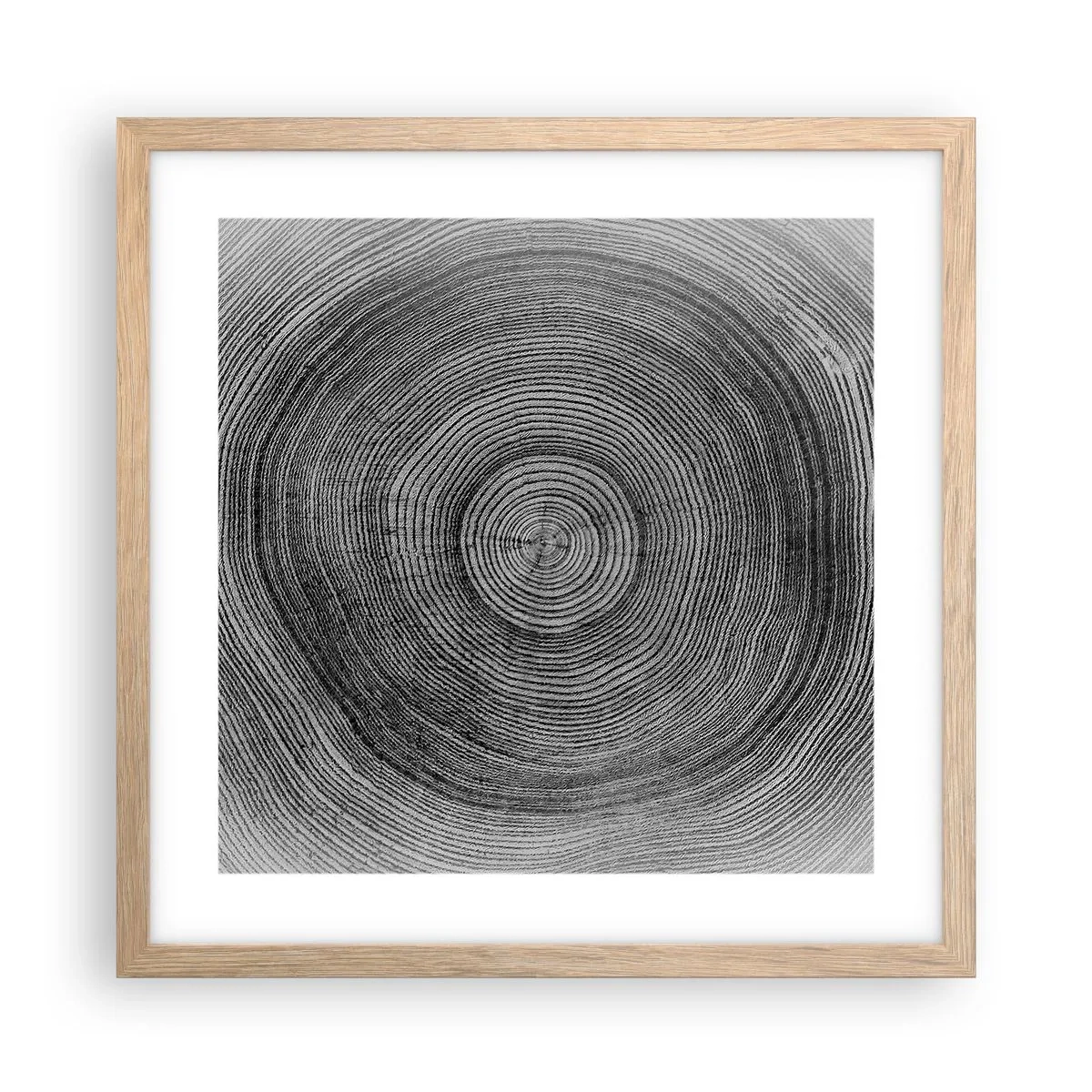 Poster in einem Rahmen aus heller Eiche - Zeichen der Zeit - 40x40 cm