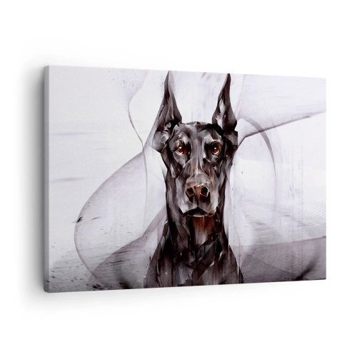 Bild auf Leinwand - Leinwandbild - Abstraktes Porträt eines Hundes in künstlerischer Herangehensweise - 70x50cm - Edelgeboren - Moderne Wanddekoration für Wohnzimmer und Schlafzimmer ARTTOR