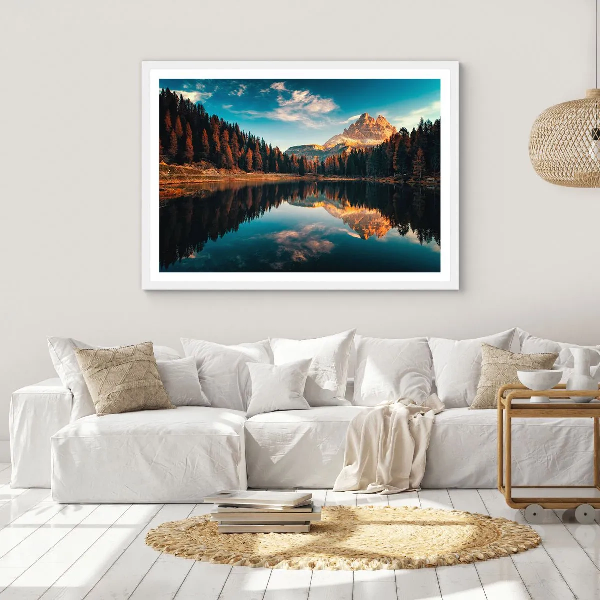 Poster in einem weißen Rahmen - Doppelte Landschaft - 40x30 cm