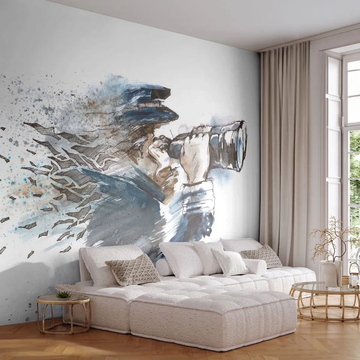 Fototapete Premium Canvas - Zehn auf der Beaufort-Skala! - Abstraktion, Matrose, Kapitän - 300x210 cm