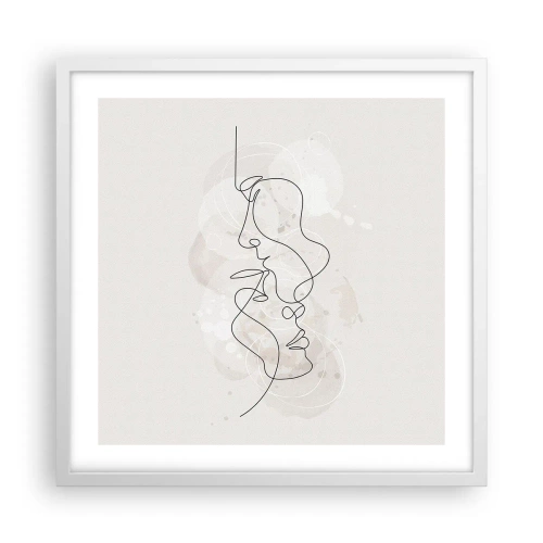 Poster in einem weißen Rahmen - Verstrickt in eine Umarmung - 50x50 cm