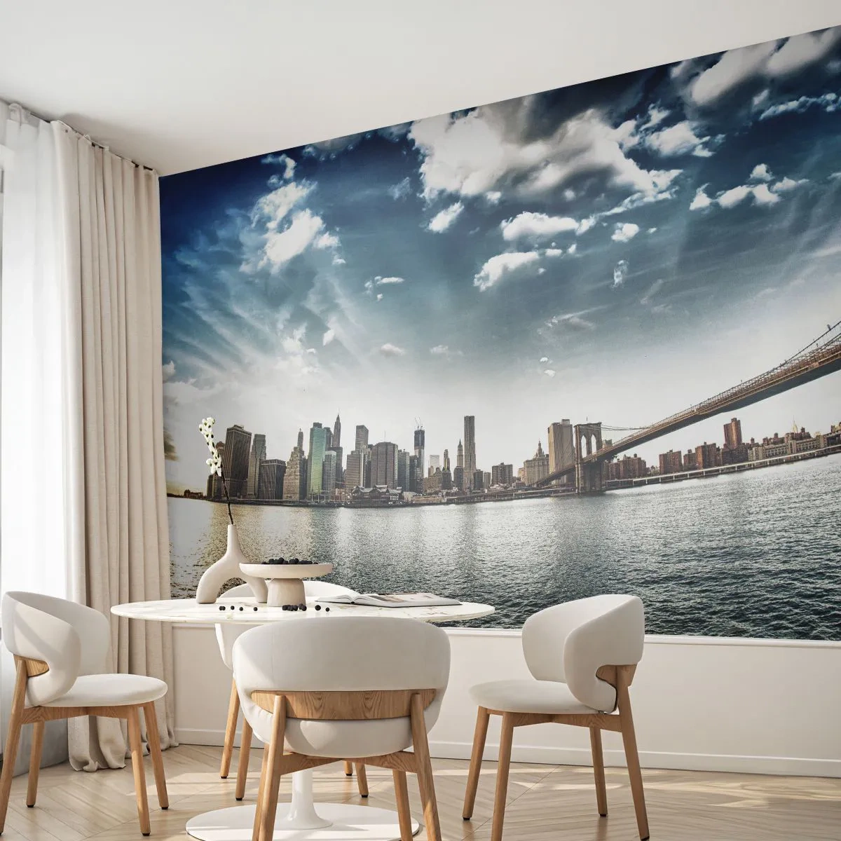 Fototapete Premium Sand - Glasinsel - Stadt, New York, Die Architektur - 100x70 cm