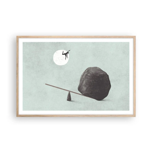 Poster in einem Rahmen aus heller Eiche - Erfüllte Träume - 91x61 cm