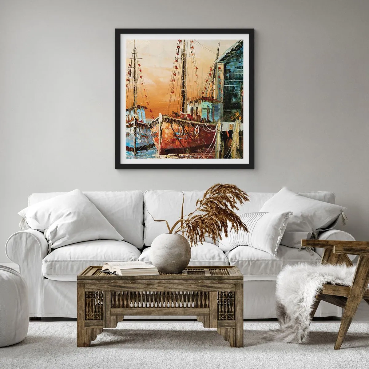 Poster in einem schwarzem Rahmen - Friedliche Rückkehr - 30x30 cm