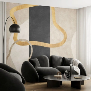 Selbstklebende Fototapete Deluxe Sticker - Schleifenformen - Art Deco, Minimalismus, Abstraktionismus - 100x70 cm