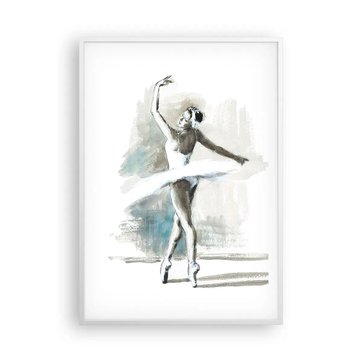 Poster in einem weißen Rahmen - In einen Schwan verzaubert - 70x100 cm