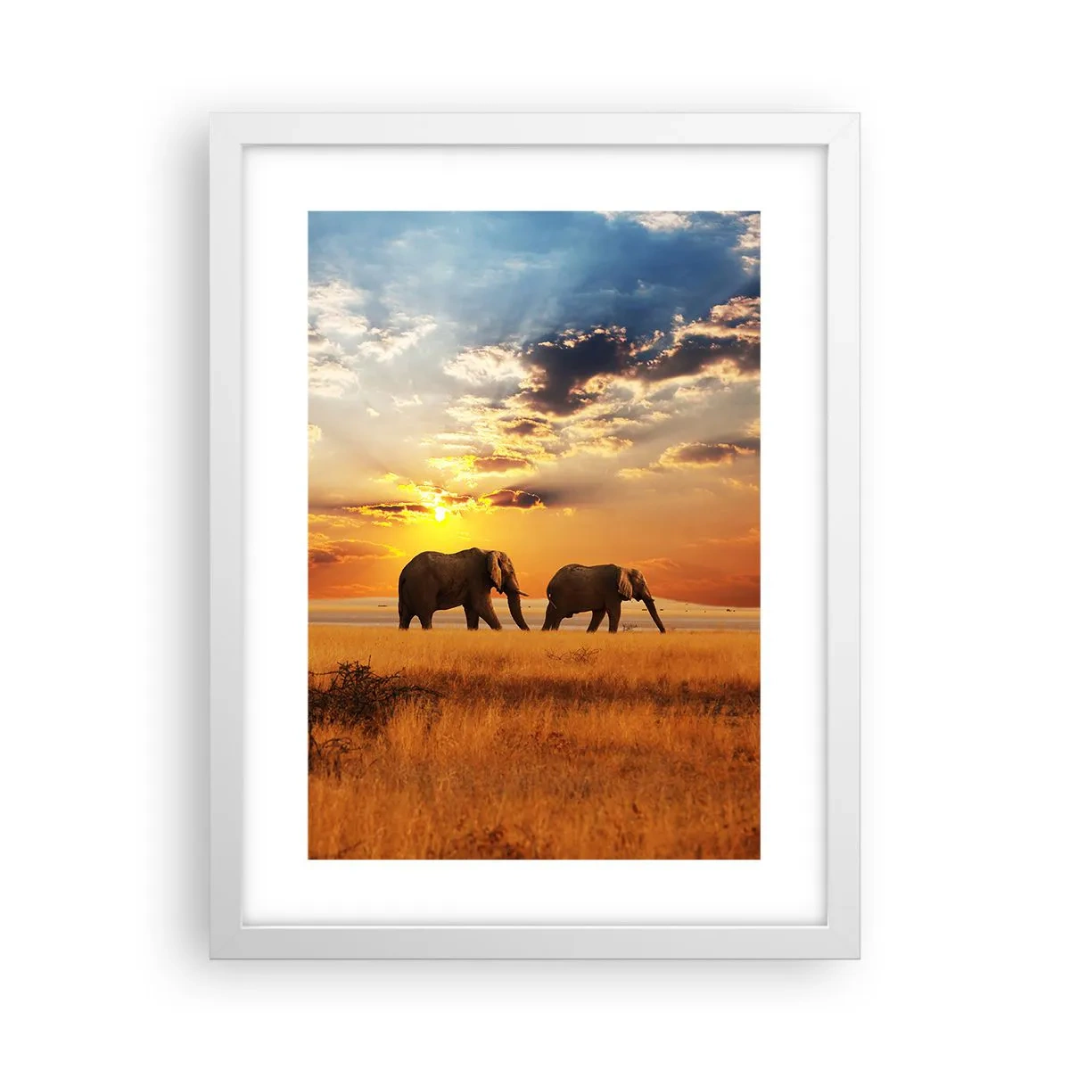 Poster in einem weißen Rahmen - Familienspaziergang - 30x40 cm