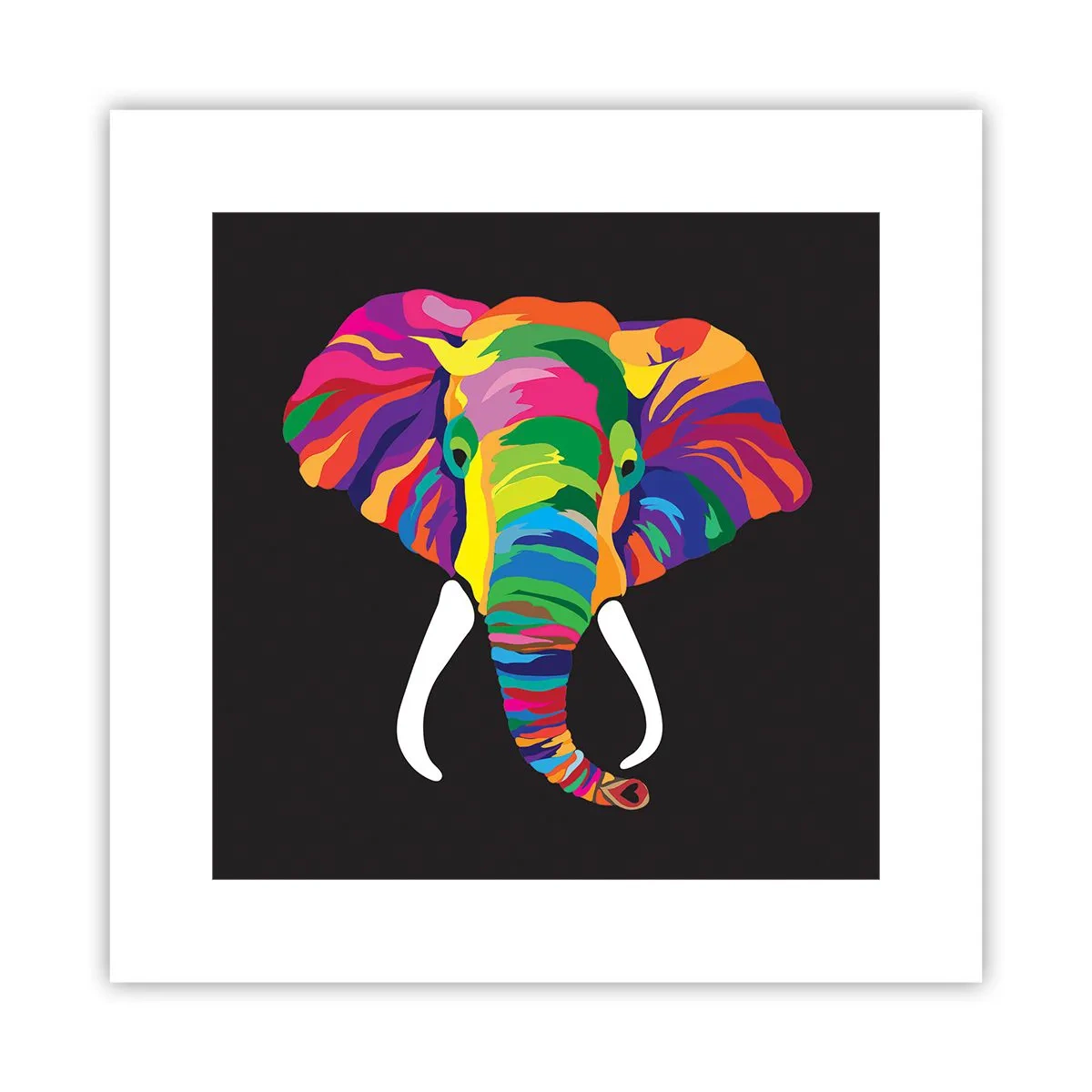 Poster - Der Elefant, der es liebte, im Regenbogen zu baden - 30x30 cm