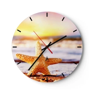 Wanduhr - Glasuhr - Meer Geschenk - 40x40 cm