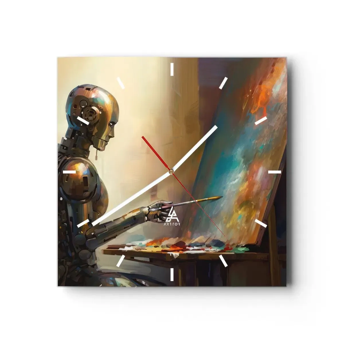Wanduhr - Glasuhr - Die Kunst der Zukunft - 40x40 cm