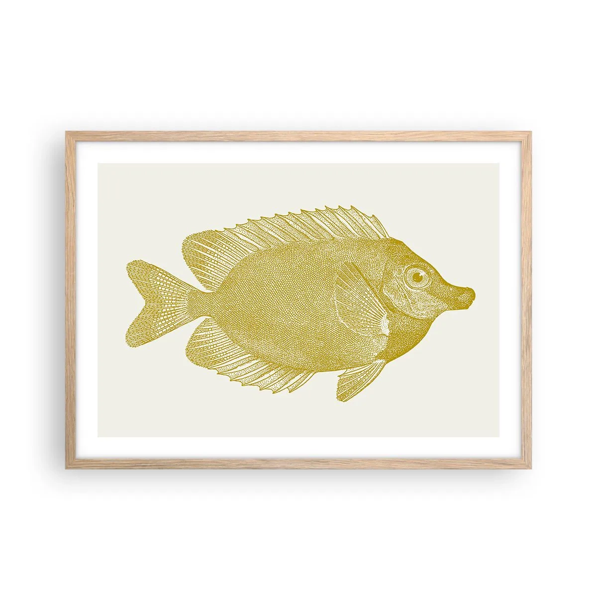 Poster in einem Rahmen aus heller Eiche - Fisch und das war’s - 70x50 cm