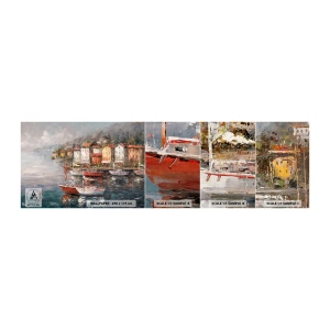 Fototapetenmuster Standard Eco - Romantische Oase - Die Architektur, Hafenstadt, Segelboot - 100x30 cm