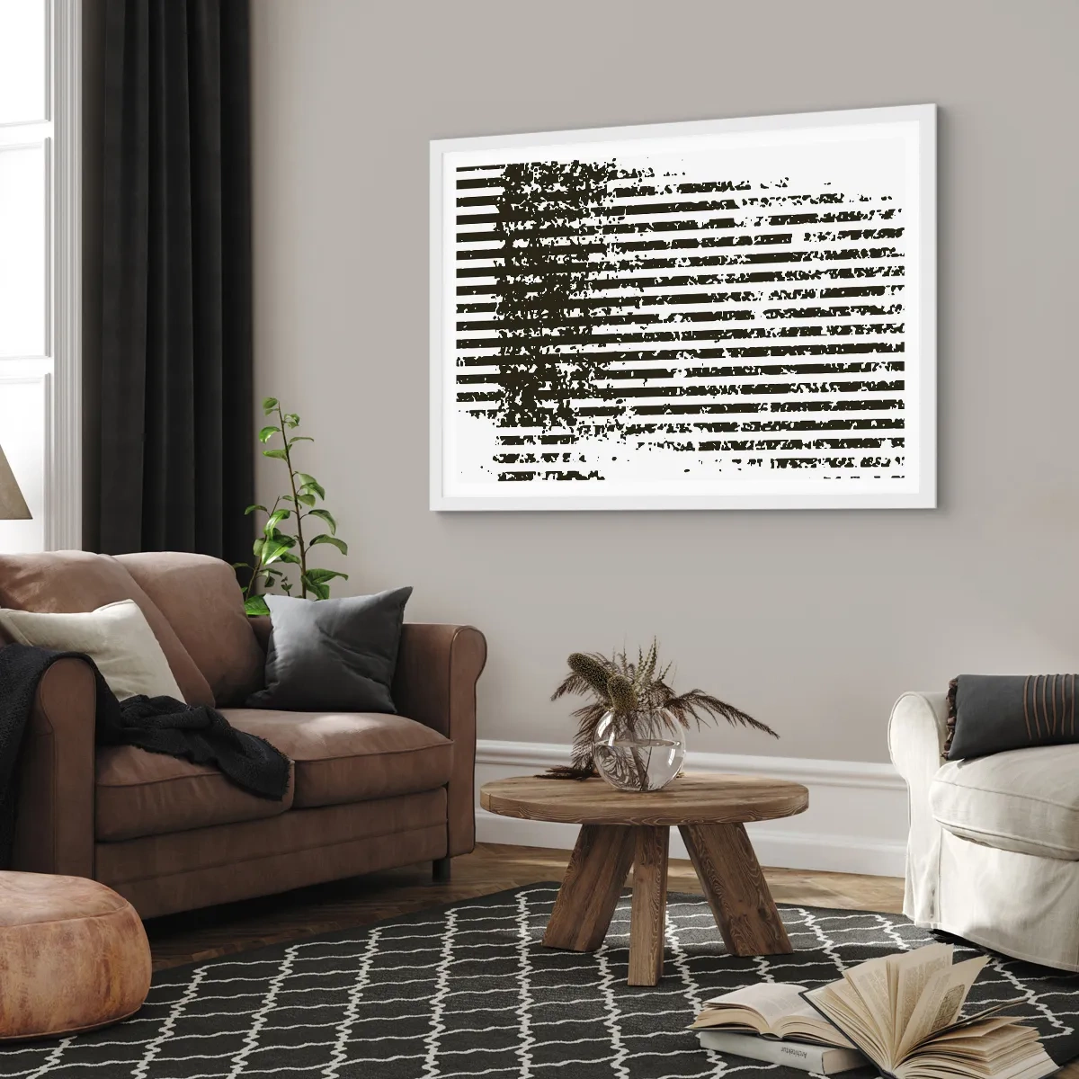 Poster in einem weißen Rahmen - Rhythmus und Rauschen - 70x50 cm