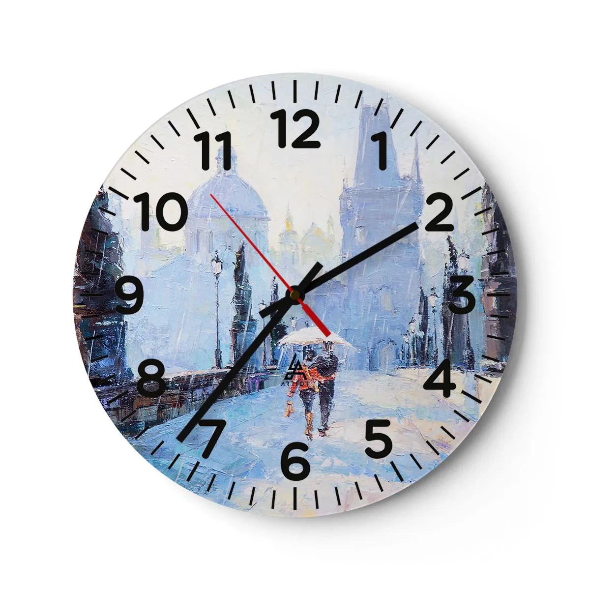 Wanduhr - Glasuhr - Der Regen muss uns verzaubert haben - 40x40 cm