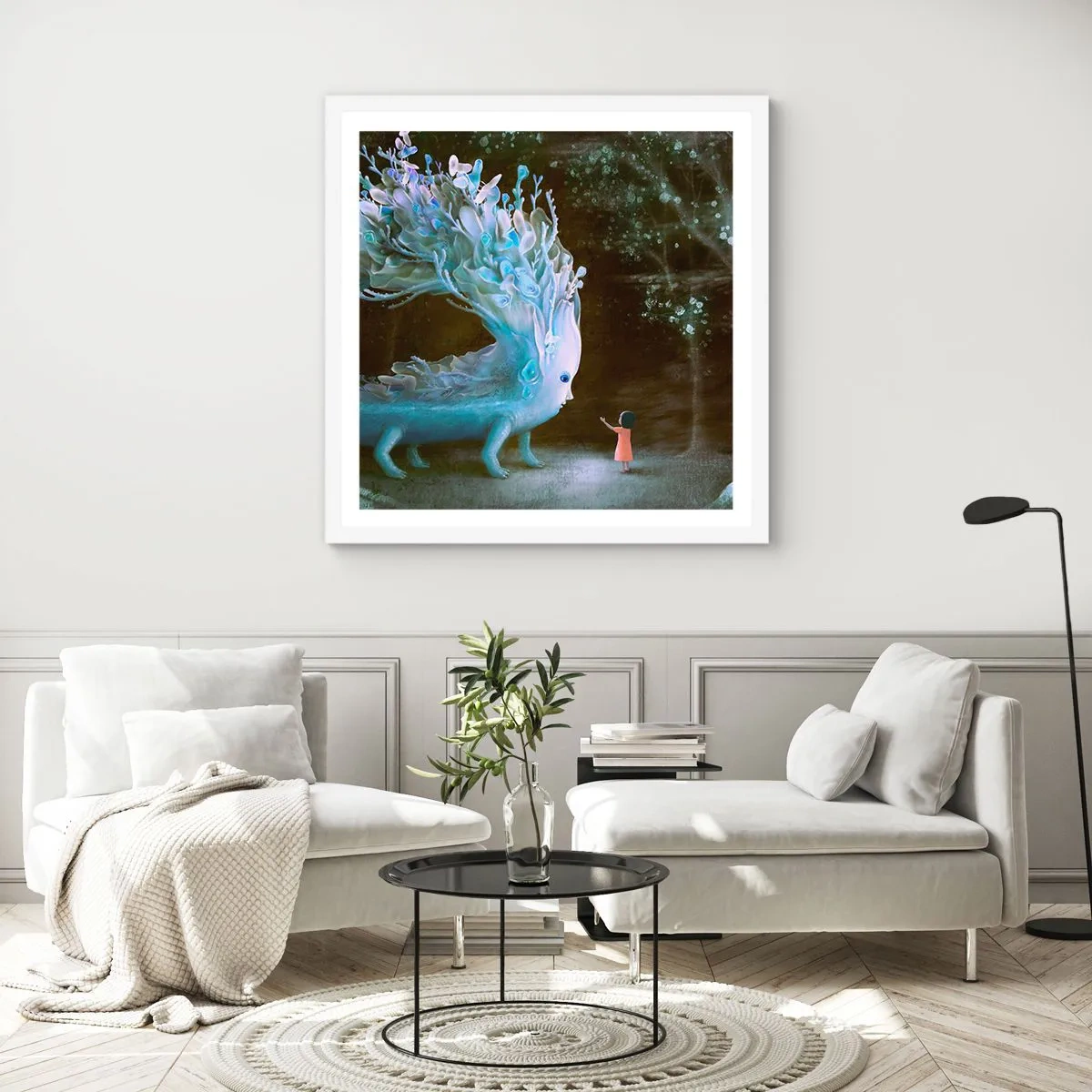 Poster in einem weißen Rahmen - Fantastisches Treffen - 30x30 cm