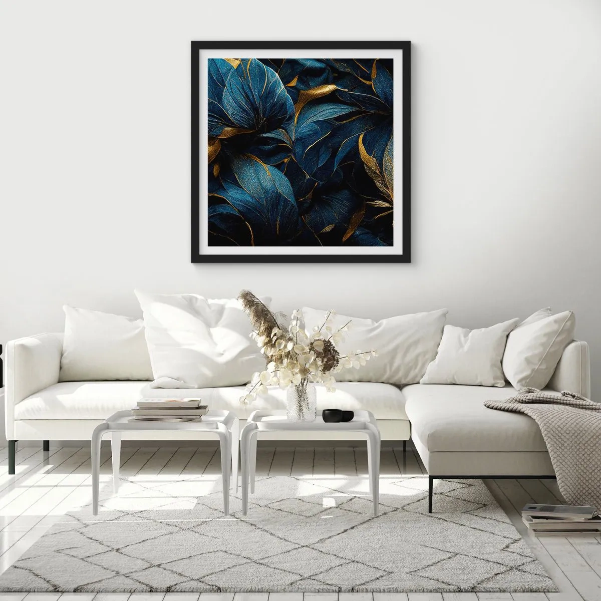 Poster in einem schwarzem Rahmen - Mit Gold gefüttert - 40x40 cm