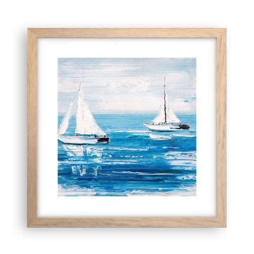 Poster in einem Rahmen aus heller Eiche - Mit Freund an der Seite - 30x30 cm