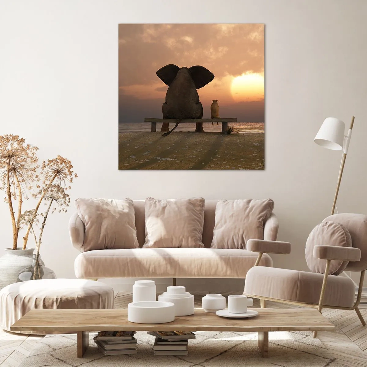 Bild auf Leinwand - Leinwandbild - Es tut gut zusammen zu schweigen - 50x50 cm