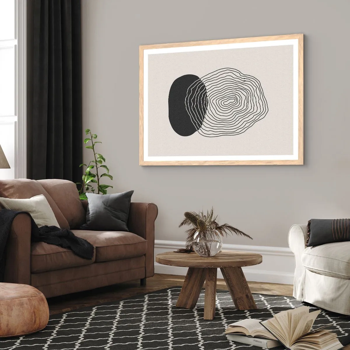 Poster in einem Rahmen aus heller Eiche - Dauer und Schwingung - 70x50 cm