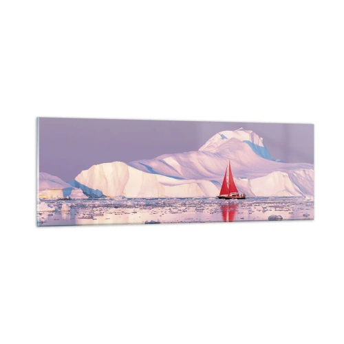 Glasbild - Bild auf glas - Die Hitze des Segels, die Kälte des Eises - 90x30 cm