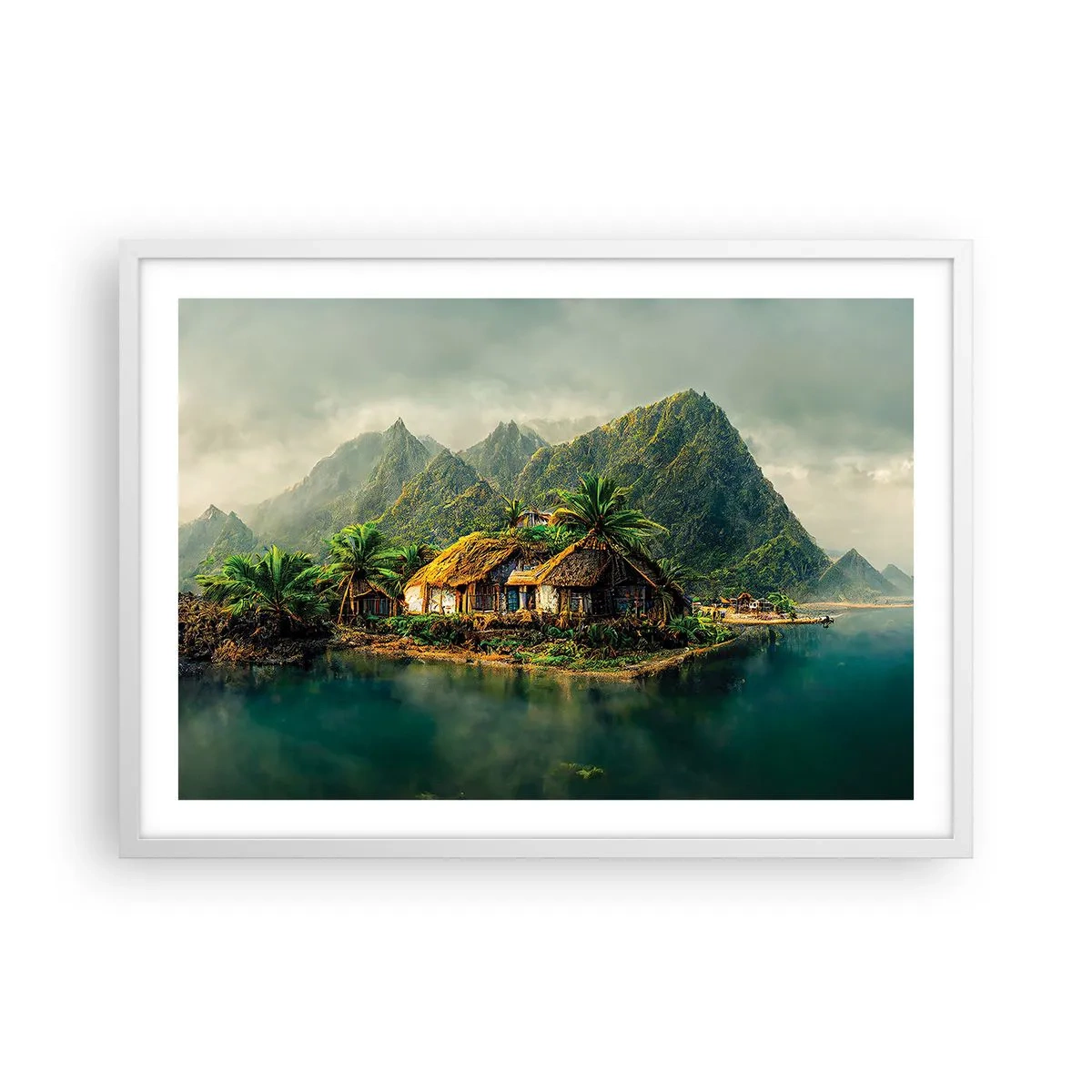 Poster in einem weißen Rahmen - Tropisches Paradies - 70x50 cm