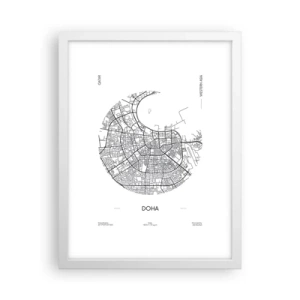 Poster in einem weißen Rahmen - Anatomie von Doha - 30x40 cm