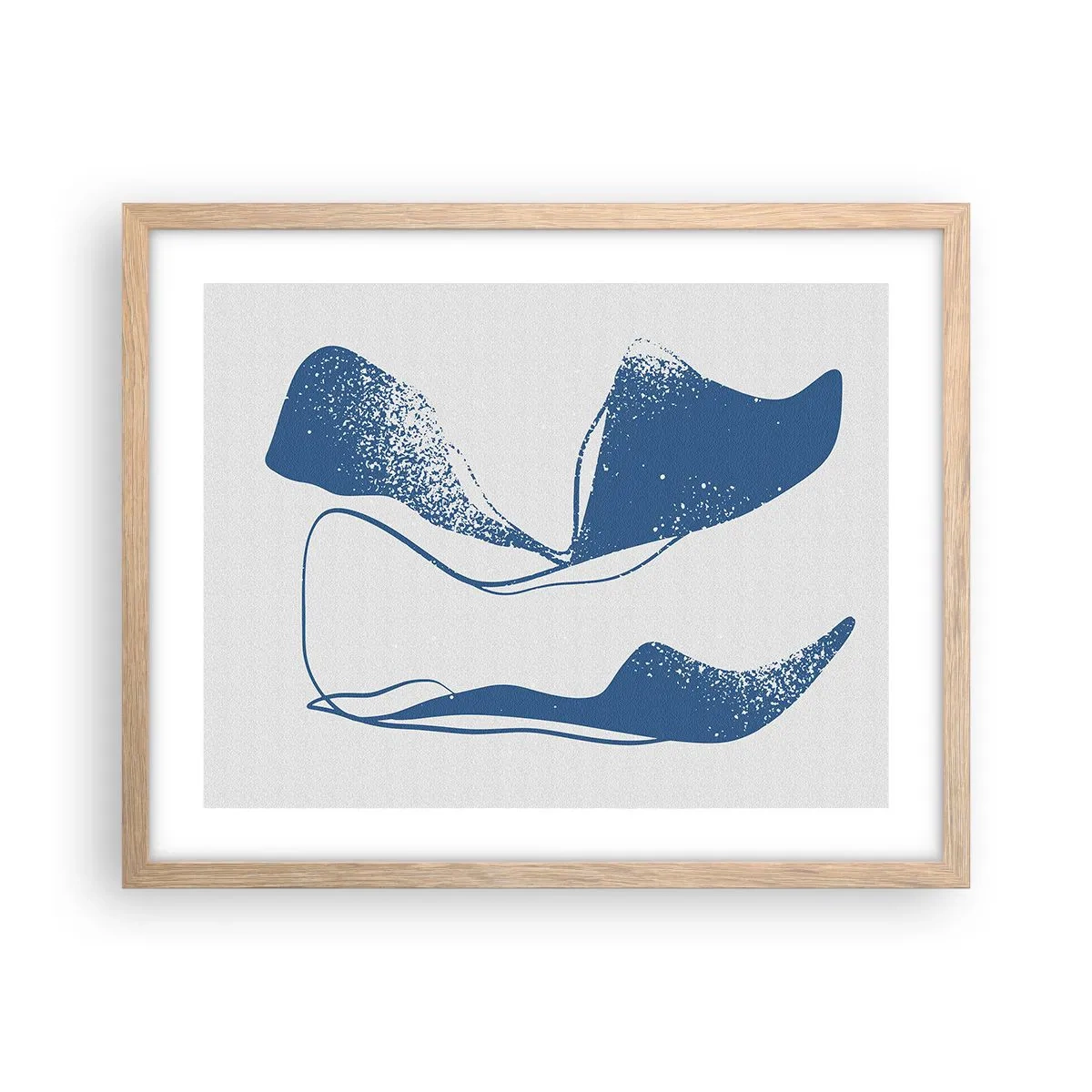 Poster in einem Rahmen aus heller Eiche - Geflügelte Abstraktion - 50x40 cm