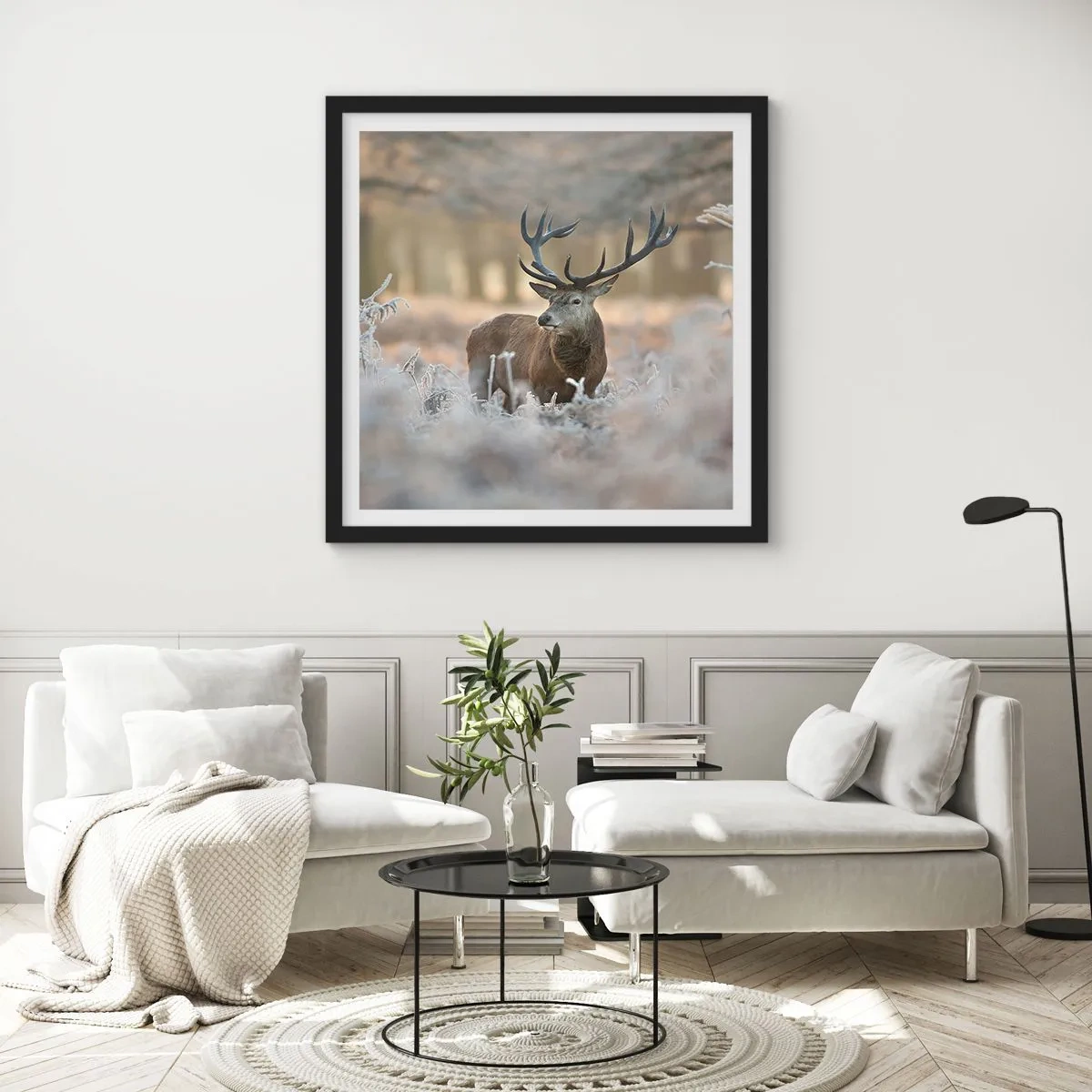 Poster in einem schwarzem Rahmen - Ein flotter Morgen - 30x30 cm