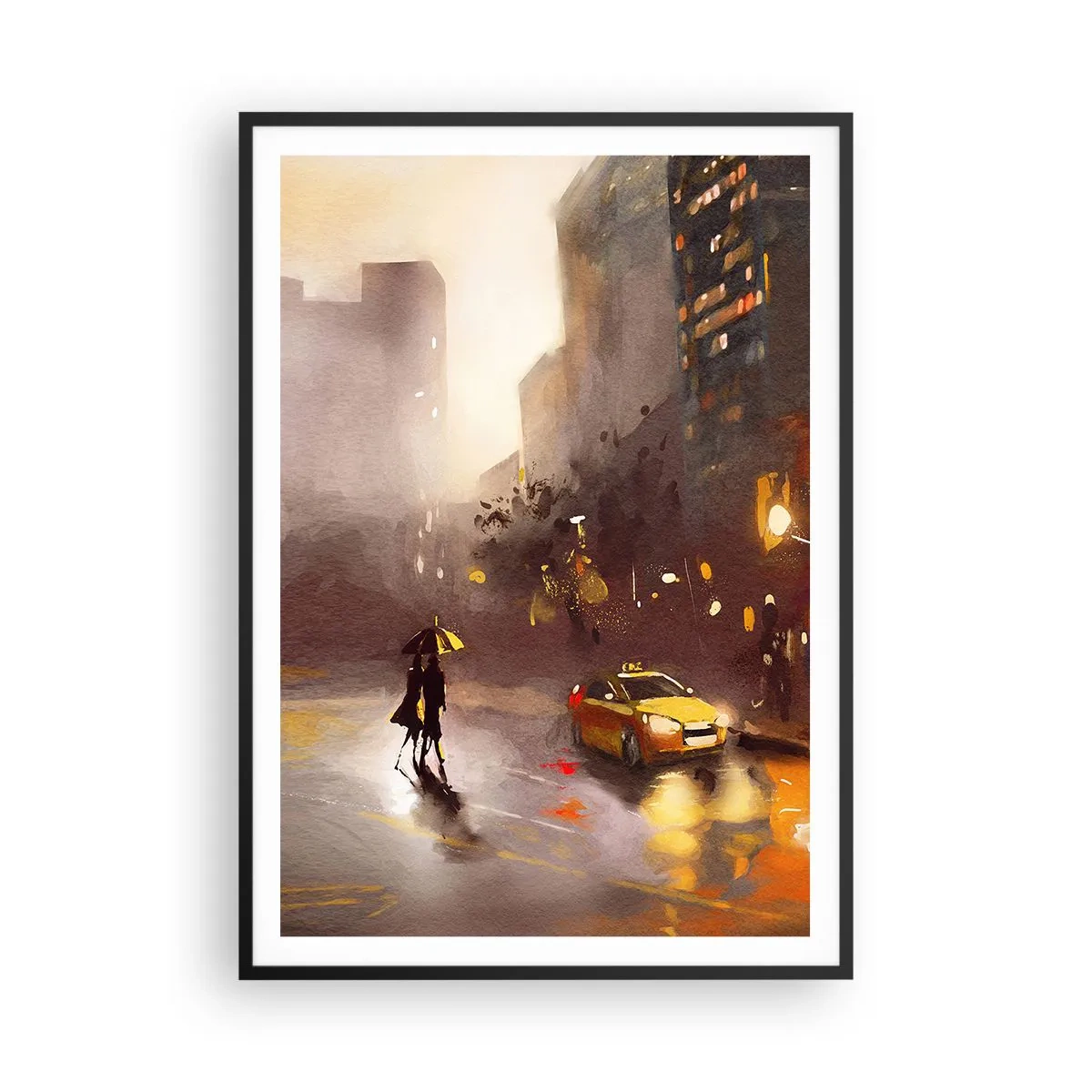 Poster in einem schwarzem Rahmen - Im Licht von New York - 70x100 cm