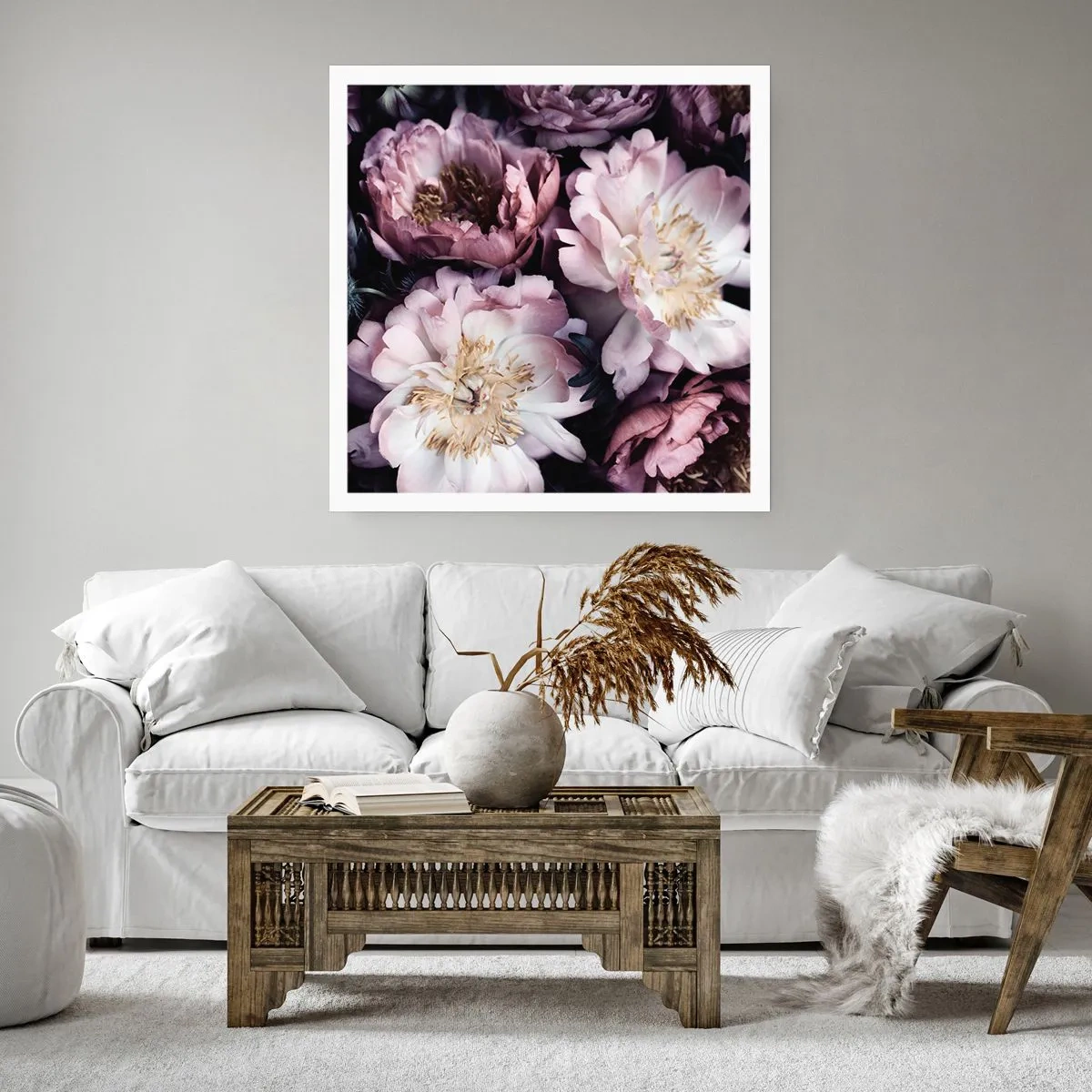 Poster - Blumenstrauß im alten Stil - 30x30 cm