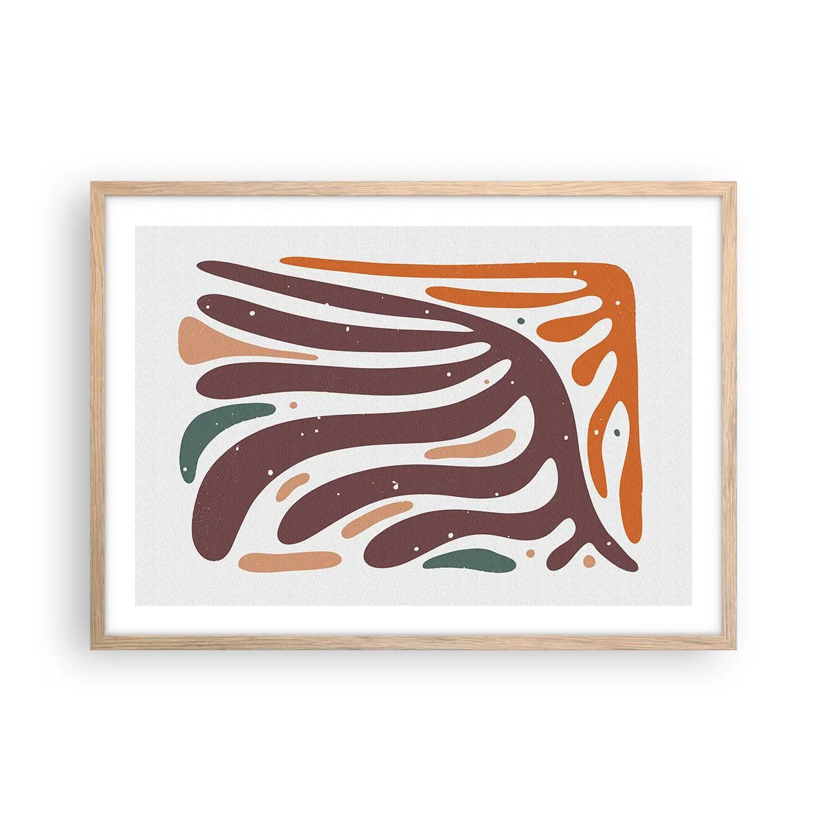 Poster in einem Rahmen aus heller Eiche - Strahlende organische Komposition - 70x50 cm