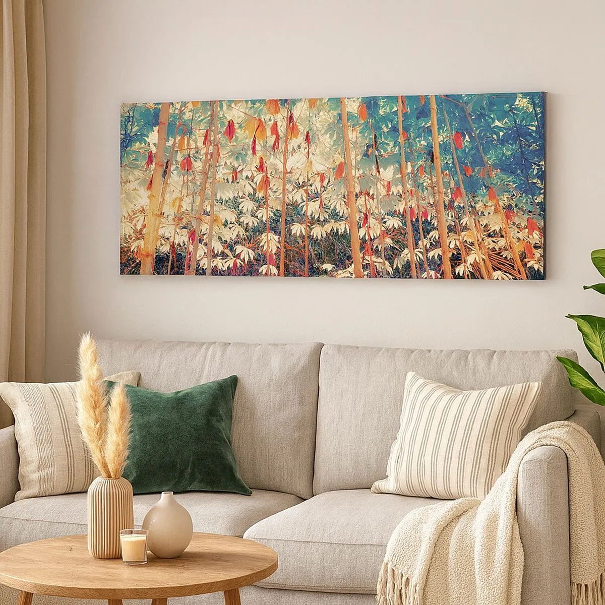Bild auf Leinwand - Leinwandbild - Das geheime Leben der Blätter - 100x40 cm