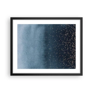 Poster in einem schwarzem Rahmen - Komposition - blaue Phasen - 50x40 cm