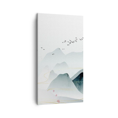 Bild auf Leinwand - Leinwandbild - Über die Gipfel - 45x80 cm