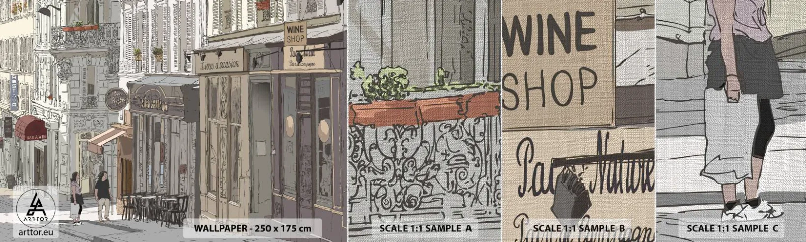 Fototapeten Muster Premium Canvas - Stadtfreuden - Die Architektur, Stadt, Paris - 100x30 cm